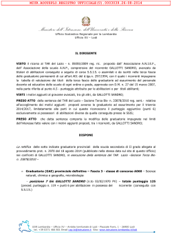 Decreto prot. n. MIURAOOUSPLO R.U. 3039 del 26 agosto 2014
