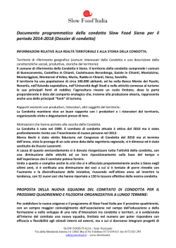 Documento programmatico della condotta Slow Food
