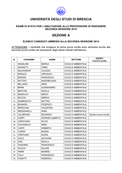 ISCRITTI SEZ A x sito - Universit&agrave; degli Studi di Brescia