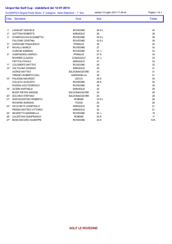 GOLF LE ROVEDINE Unipol Sai Golf Cup - stableford del 12-07-2014
