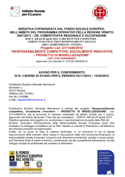 Progetto cod. 2/1/1/448/2014 “RESPONSABILMENTE