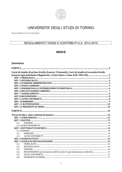 Regolamento tasse e contributi a.a. 2014-2015