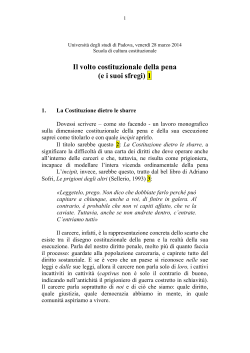 Il volto costituzionale della pena - Università degli Studi di Padova