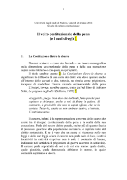 Il volto costituzionale della pena - Universit&agrave; degli Studi di Padova