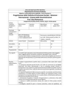 IUS/17 Diritto penale minorile - Universit&agrave; degli Studi di Bari