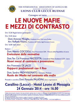 MANIFESTO ( 100 Kb) - ordine avvocati di Lecce