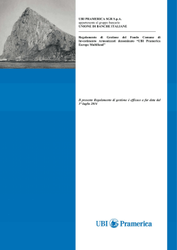 Pagina 1 di 15 UBI PRAMERICA SGR SpA appartenente al gruppo