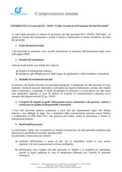 Informazioni sulla privacy