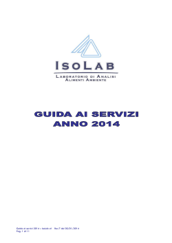 Guida ai servizi 2014 – IsoLab srl Rev.7 del 30/01/2014 Pag. 1 di 11