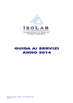 Guida ai servizi 2014 &ndash; IsoLab srl Rev.7 del 30/01/2014 Pag. 1 di 11