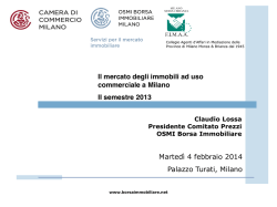 Il mercato degli immobili ad uso commerciale a Milano II semestre