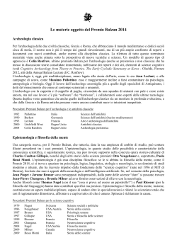 Matematica (pura o applicata) - Fondazione Internazionale Balzan