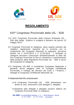 Regolamento 16° Congresso UIL-SGK