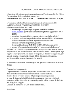 Iscrizione e Regolamento Sci Club 2014