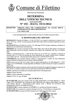 DETERMINA UTC N.152 - Comune di Filettino