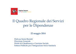 Il quadro regionale dei servizi per le dipendenze