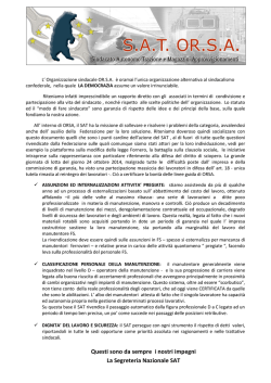 Documento rivendicativo della Segreteria Naz.le SAT