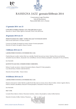 13 gennaio 2014 ore 21 - Conservatorio di Musica Luigi Cherubini