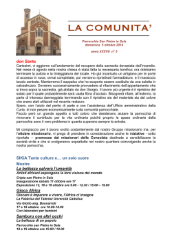 INFORMATORE 2014 n 05 - Parrocchia di san Pietro in Sala