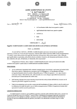 Crediti Formativi - Liceo Scientifico Statale Battaglini