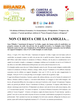 Non ci resta che la famiglia… - Camera di Commercio di Monza e