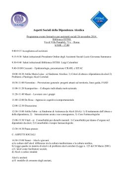 Programma - Consiglio Regionale Ordine Assistenti Sociali Lazio