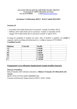 Iscrizione Certificazione DELF –DALF Adulti 2014
