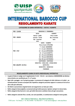 REGOLAMENTO KARATE BAROCCO CUP 2014