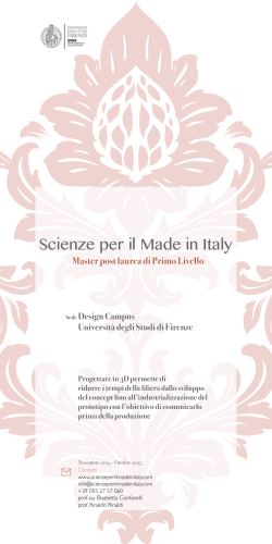 Scarica il depliant del Master - Scienze per il Made in Italy