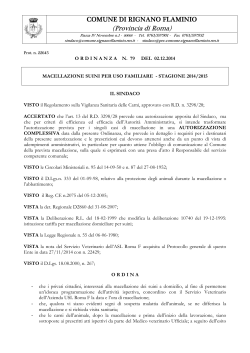 Ordinanza n 70 - Comune di Rignano Flaminio