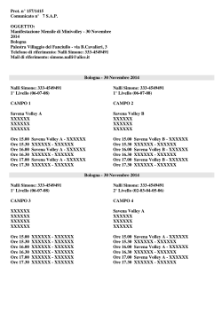 Prot. n° 157/1415 Comunicato n° 7 S.A.P. OGGETTO