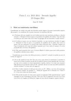 Fisica I, a.a. 2013–2014 – Secondo Appello 25 Giugno 2014