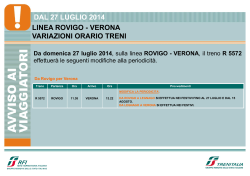 dal 27 luglio 2014 linea rovigo - verona variazioni orario treni rio treni