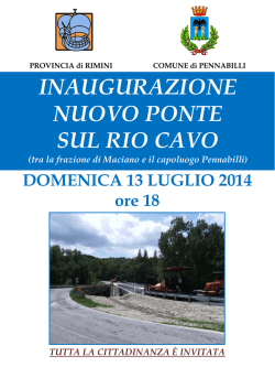 inaugurazione nuovo ponte sul rio cavo