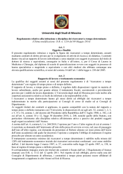 Regolamento RTD Moratti - Università degli Studi di Messina