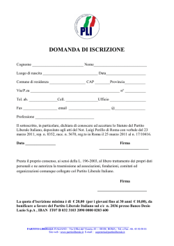 DOMANDA DI ISCRIZIONE - Partito Liberale Italiano