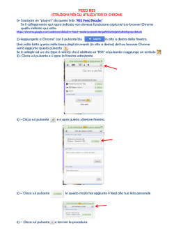 Istruzioni FEED RSS - Madonna Addolorata del Perdono