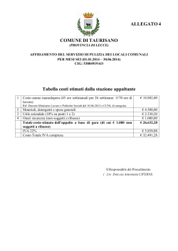All 4 RDO Pulizia - Tabella costi 6mesi