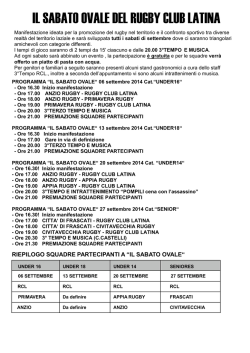 IL SABATO OVALE programmazione