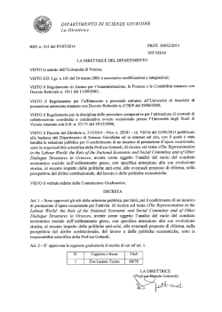 DIPARTIMENTO DI SCIENZE GIURIDHE La Direttrice REP. n. 414