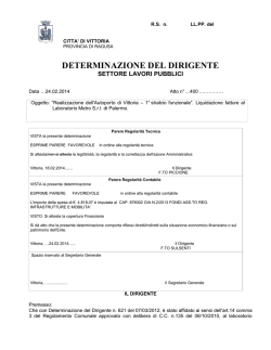 DETERMINAZIONE DEL DIRIGENTE