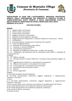 Disciplinare di Gara - Comune di Montalto Uffugo