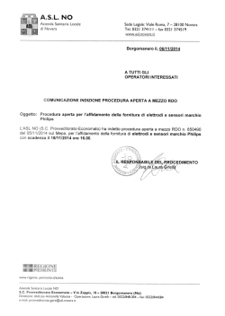 Indizione procedura aperta RDO fornitura elettrodi