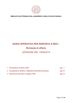 GUIDA OPERATIVA PER RISPOSTA A RDO