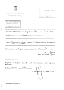 n.210 del 13.11.2014 - Manutenzione ordinaria impianto di video