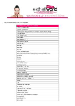 Lista Espositori aggiornata al 25/09/2014