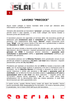 il lavoratore &ldquo;precoce&rdquo;
