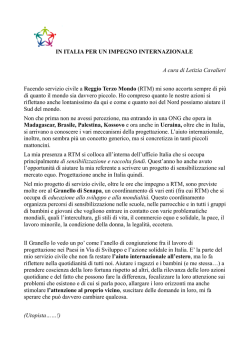 In Italia per un impegno internazionale