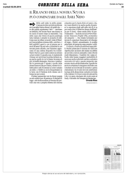 Il rilancio della nostra scuola pu&ograve; cominciare dagli asili nido