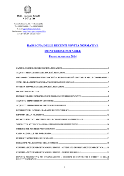 I - Novità normative - primo semestre